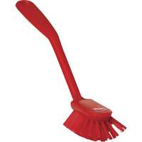 Dish Brush with Scraper, Medium Bristles, 11" Long, Red - Vikan 42374