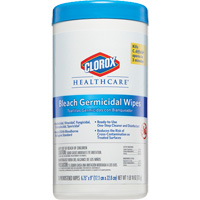 Lingettes d&eacute;sinfectantes &agrave; l'eau de Javel Healthcare, 9" x 6,75", 70 lingettes - Clorox 35309