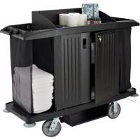 Chariot pleine grandeur pour l'entretien m&eacute;nager de bureau avec porte - Rubbermaid FG619100BLA