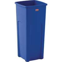 Untouchable&reg; Square Recycling Container, Bulk, Plastic, 23 US gal. - Rubbermaid FG356973BLUE