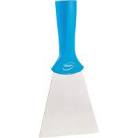 Grattoir en acier inoxydable avec poign&eacute;e montable sur manche, Bleu, 4" la x 8" lo - Vikan 40113