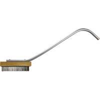 Curved Handle Broiler Brush, Flat Steel Wire, 24" Long - Felton Brushes CHEF401