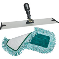 Tampon pour vadrouille &agrave; &eacute;pousseter et support, Style Boucles et crochets, Polyester, 18" lo x 5-3/4" la - M2 Professional 