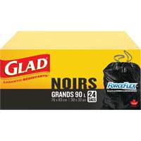 Sacs &agrave; ordures 90 L, R&eacute;gulier, 30" la x 33" lo, Noir - Glad 67489303060