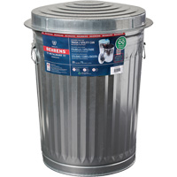 Trash Can with Lid, Galvanized Steel, 20 US gal. -  