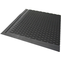 Outdoor Mat, Rubber, Scraper Type, Solid Pattern, 3' x 5', Black - Edgewood Matting SLM220305