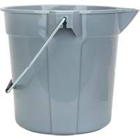 Round Bucket with Pouring Spout, 2.64 US Gal. (10.57 qt.) Capacity, Grey - RMP Maintenance Products 