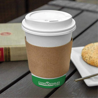 Kraft Coffee Cup Sleeves, Paper, 12 oz. - 20 oz., Brown - Globe 6086