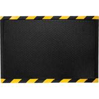 Tapis anti-fatigue DuraComfort, &agrave; bulles, 2' x 3' x 1/2", Noir/Jaune, Nitrile - M+A Matting 476223000