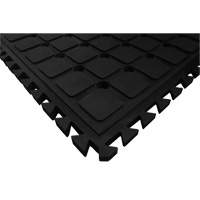 Hog Heaven&reg; Drainable Modular Tiles 36"  | Black 36" x 39.875" | Side, Corrugated, 3' x 3' x 3/4", Black, Nitrile - M+A Matting 441202100