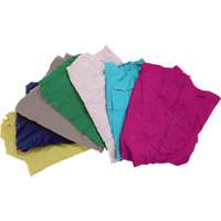 Chiffons fabriqu&eacute;s &agrave; partir de mat&eacute;riaux recycl&eacute;s, Coton, M&eacute;lange de couleurs, 10 lb - Produits d’entretien RMP 