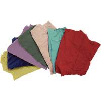 Chiffons fabriqu&eacute;s &agrave; partir de mat&eacute;riaux recycl&eacute;s, Molleton, M&eacute;lange de couleurs, 25 lb - Produits d’entretien RMP 