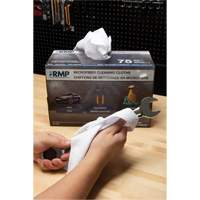 Chiffons lavables pour le nettoyage, Microfibre, Blanc - Produits d’entretien RMP 