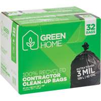 Sacs &agrave; ordures Green Home, Fort, 33" la x 48" lo, 3 mils, Noir, Capacit&eacute; 159 L (42 gal.) - Polykar GH-3348