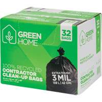 Sacs &agrave; ordures Green Home, Fort, 33" la x 48" lo, 3 mils, Noir, Capacit&eacute; 159 L (42 gal.) - Polykar GH-3348