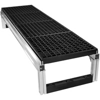 FOUNDATION Open Drainage Modular Aluminum Work Platform Kit, 18" W x 72" D, 400 lbs. Capacity, All-Welded - Wearwell FP2X8X18X72BK
