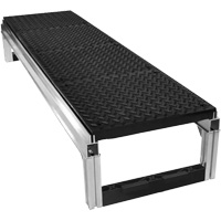 FOUNDATION Diamond-Plate Traction Modular Aluminum Work Platform Kit, 18" W x 72" D, 400 lbs. Capacity, All-Welded - Wearwell FP3X12X18X72BK
