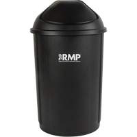 Half-Round Garbage Bin with Lid, Polyethylene, 21 US gal. - RMP Maintenance Products 