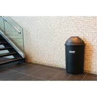 Half-Round Garbage Bin with Lid, Polyethylene, 21 US gal. - RMP Maintenance Products 
