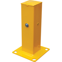POTEAU TUBULAIRE PR GARDE-FOU,18"H, 5" la x 18" h, Jaune - Vestil GR-H2R-DI-TP18-HDG
