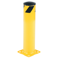 Safety Bollard, Steel, 24" H x 5-1/2" W, Yellow - Vestil BOL-24-5.5