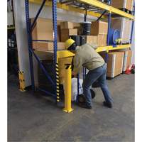 Bollard, Steel, 42" H x 5-1/2" W, Yellow - Vestil BOL-42-5.5