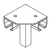Raccord pour joint d'angle de 90° pour murs-rideaux mont&eacute;s au sol - Duratrack 16TBRAF
