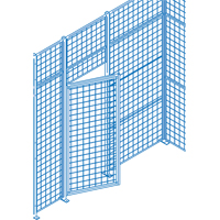 Wire Mesh Partition Components - Swing Doors, 4' W x 7' H - KLETON 
