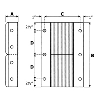Laminated Dock Bumpers, Vertical, Rubber/Steel, 11" W x 6" D x 20" H - Ideal Warehouse Innovations 22-2100