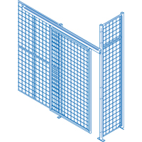 Wire Mesh Partition Components - Sliding Doors, 8' W x 8' H - KLETON 