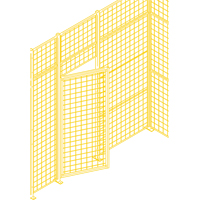 Wire Mesh Partition Components - Swing Doors, 4' W x 7' H - KLETON 