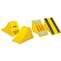 All-Terrain Heavy-Duty Wheel Chocks, Polyurethane, Yellow, 11-1/4" W x 21" D x 12-1/4" H - Checkers Industrial Products AT3514-RP-Y