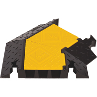 Protecteur de c&acirc;ble robuste &agrave; 3 canaux Yellow Jacket, virage &agrave; droite - Checkers Industrial Products YJ3TR-225-Y/B