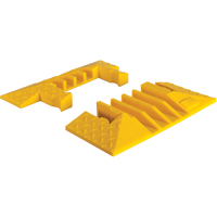 Protecteur de c&acirc;ble robuste &agrave; 4 canaux Yellow Jacket, capuchons d'extr&eacute;mit&eacute; - Checkers Industrial Products YJ4EB-125-Y