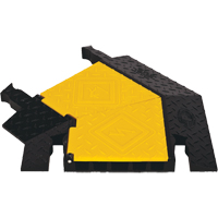 Protecteur de c&acirc;ble robuste &agrave; 5 canaux Yellow Jacket, virage &agrave; gauche - Checkers Industrial Products YJ5TL-125-Y/B