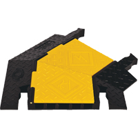 Protecteur de c&acirc;ble robuste &agrave; 5 canaux Yellow Jacket, virage &agrave; droite - Checkers Industrial Products YJ5TR-125-Y/B