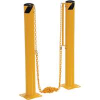 Syst&egrave;me de bornes de protection et chaînes pour quai, Acier, 42" h x 6-5/8" la, Jaune - Vestil DCBB-42-4.5