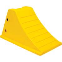 Cales de roue avec surface antid&eacute;rapante en aluminium, Polyur&eacute;thane, Jaune s&eacute;curit&eacute; OSHA, 11-1/4" la x 21" p x 12-1/4" h - KLETON 