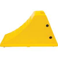 Cales de roue avec surface antid&eacute;rapante en aluminium, Polyur&eacute;thane, Jaune s&eacute;curit&eacute; OSHA, 11-1/4" la x 21" p x 12-1/4" h - KLETON 
