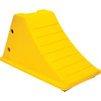 Cales de roue avec surface antid&eacute;rapante en caoutchouc, Polyur&eacute;thane, Jaune, 11-1/4" la x 21" p x 12-1/4" h - KLETON 