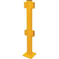In-Line Post for Light-Duty Guard Rails, Steel, 42" H, Safety Yellow - KLETON 