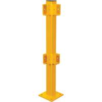Poteau de coin pour garde-corps l&eacute;gers, Acier, 42" h, Jaune s&eacute;curit&eacute; OSHA - KLETON 