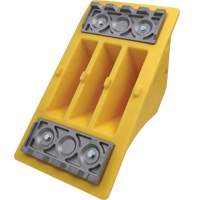 Cale-roue pour &eacute;quipement lourd de 75 tonnes avec crampons en aluminium, Ur&eacute;thane, Jaune - TORO WC-UY730-AC