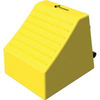 Checkers Safety Heavy-Duty Ultra Class Mining Wheel Chock, HDPE, Yellow, 14-1/2" W x 17-1/2" D x 16" H - Checkers Industrial Products MC4011