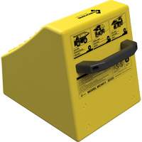 Checkers Safety Heavy-Duty Ultra Class Mining Wheel Chock without Bracket, HDPE, Yellow, 14-1/2" W x 17-1/2" D x 16" H - Checkers Industrial Products MC4011-NB