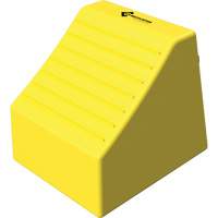 Checkers Safety Heavy-Duty Ultra Class Mining Wheel Chock without Bracket, HDPE, Yellow, 14-1/2" W x 17-1/2" D x 16" H - Checkers Industrial Products MC4011-NB