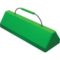 Checkers Safety SafeRay  Aircraft Wheel Chock with Cable Handle, Urethane, Fluorescent Green, 24" W x 8" D x 6" H - Checkers Industrial Products CAC24