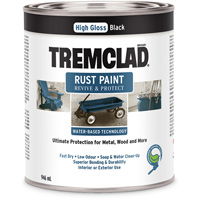 Peinture antirouille &agrave; base d'eau Tremclad, 946 ml, Canette, Noir - Rust-Oleum 26026WB504