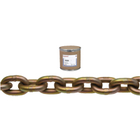 Grade 70 USA-Made Transport Chain, Carbon Steel, 3/8" x 75' (22.9 m) L, Grade 70, 6600 lbs. (3.3 tons) Load Capacity - Campbell T0510613