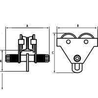 Chariots ajustables, 1000 lb (0,5 tonne) - KLETON 